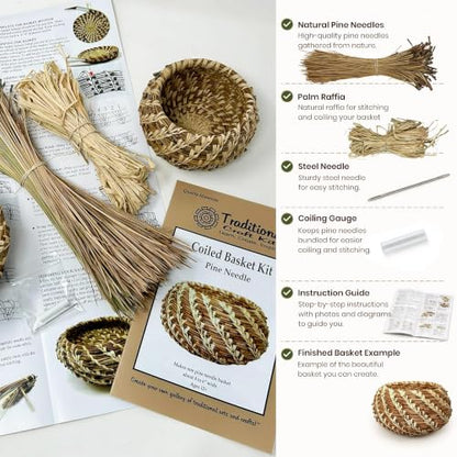 Coiled Pine Needle Basket Weaving Kit