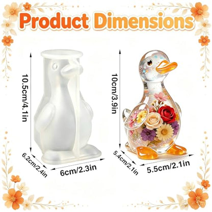 3D Duck Resin Mold, Cute Animal Silicone Mold for Epoxy Casting - color: Cute Duck Resin Mold