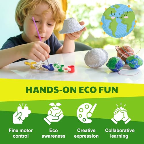 4M - STEAM Green Paper Crafts - Make Recycled Papers, Flower Pressing Art - Eco-Friendly STEAM Craft Paper Kit for Kids Ages 5+ - Learn Sustainability Through Creative Activities - style: Green Paper Craft