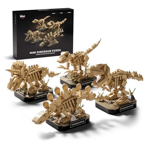 Nifeliz Mini Dinosaur Fossil Collection Building Set, NF10360 - color: Mini Fossils: 4 Pack