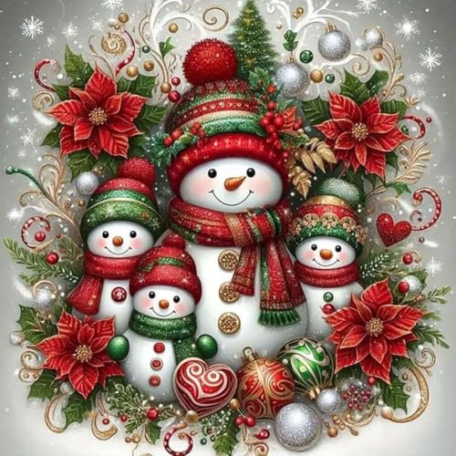 Diamond Painting Kits for Adults,Snowman Family Diamond Art Kits 12 x 12in - color: SH006-1