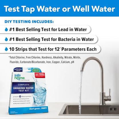 Safe Home® Complete Drinking Water Test Kit – DIY Screening for 14 Parameters + Optional Testing at Our EPA-Certified Lab for up to 48 Parameters – Made in the USA