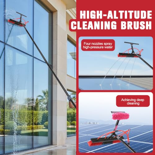Solar Panel Cleaning Brush Kit Height Adjustable with 20m Hose
