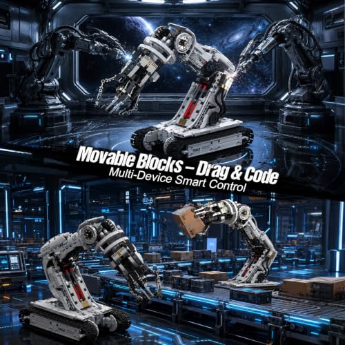 Gohero Tracked Robot Arm Kit 1468PCS,Remote APP Control for Ages 8-14