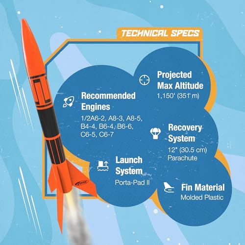 Estes 1427 Alpha III Rocket-Building Kit, Beginner Flying-Rocket Model Kit for Ages 10+, Includes Launch Pad and Controller