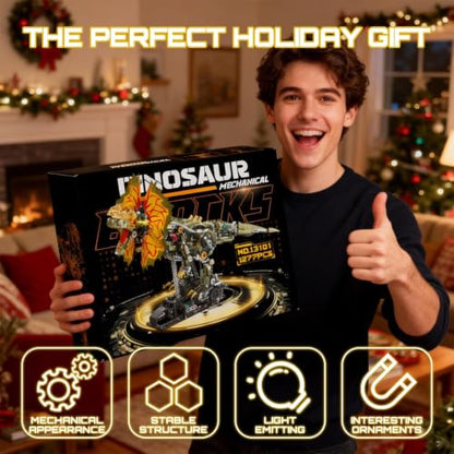 HJPLPXH Mechanical Dilophosaurus Building Blocks Set–Collectible Dino Model - style: Motor Dilophosaurus