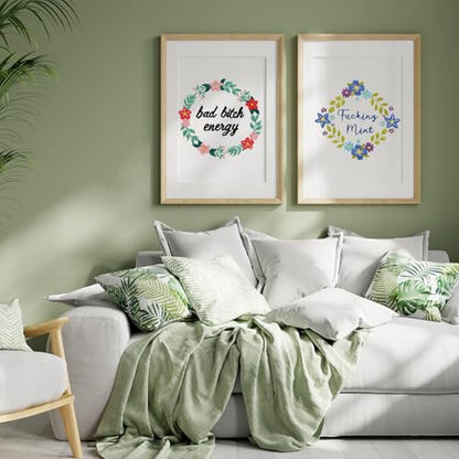 Louise Maelys Funny Quote Embroidery Kit for Beginners Floral Wreath DIY - color: Pattern 23