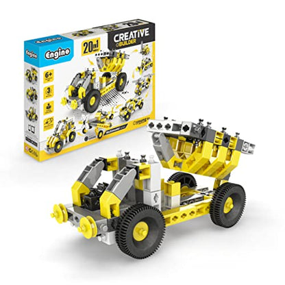 Engino- Creative Builder STEM Project, 20 Multimodel Set, Building Toys for Kids 6+, STEM Engineering Kit, Building Kit for Young Invetors, Gift for Boys & Girls - style: 20 Multimodel Set
