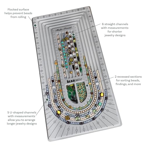 The Beadsmith Bead Board, Grey Flocked - size: 40" - 5 Channel