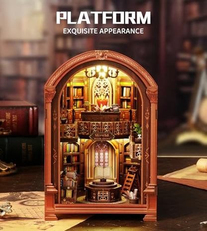 Spilay Book Nook Kit for Adults, Wanguo Bookstore DIY Miniature House Kit - color: Wanguo Bookstore