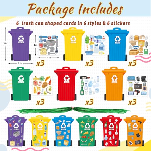 WorldBazaar 18 Pack Earth Day Recycling Craft Kit for Kids