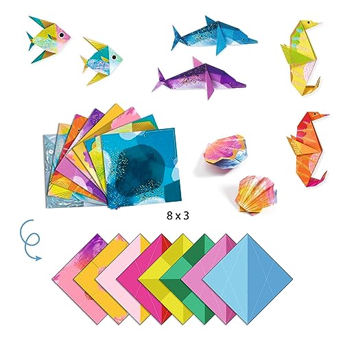 DJECO Origami Paper Craft Kit - Sea Creatures (Level 3) - style: Sea Creatures