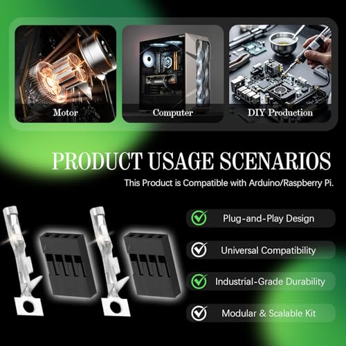 50 Sets / 250 Pieces for Dupont 2.54mm 4Pin Black Female Connector - size: 4-Pin Female, style: Black-Single Row