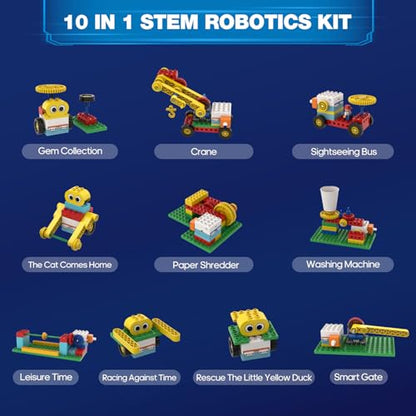 10-in-1 ICBlocks Screen-Free Coding Robot Kit for Kids, 85+ PCS Science Kits, Stem Robotics Building, Educational Coding Projects Gifts for Boys & Girls Ages 3-6 Years - style: ICBlock