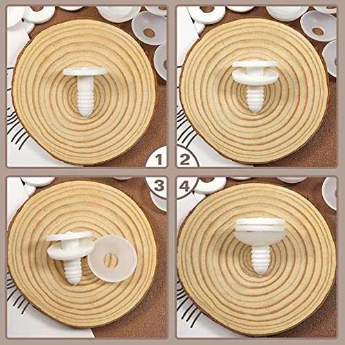 TOAOB 20 Set 50mm Doll Joints for Amigurumis White Plastic Animals Joints for Crochet Stuffed Animals Limbs and Arms Joints Doll Making - size: 50mm