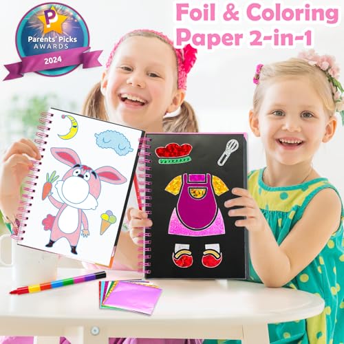 FUNNYB&G Foil Art Craft Kit for Kids, Sparkly Birthday Gift Toy for Girls - style: Dress
