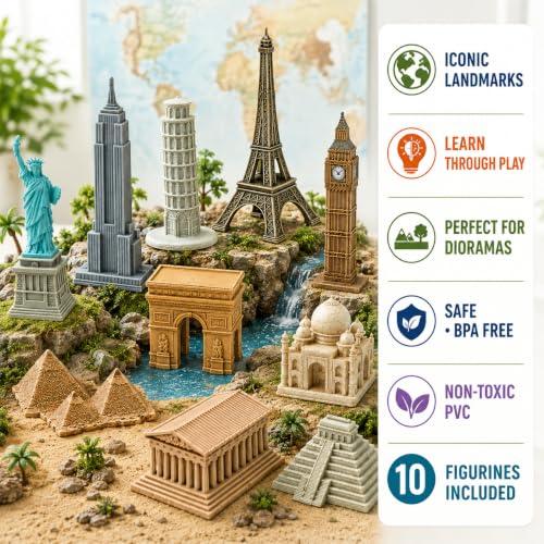 Safari Ltd. Around the World Toob - 10 Landmark Monument Figurines