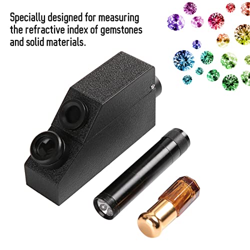 Refractometer, Jewelry Refractometer Meter Testing Identification Tool Professional Gemological Refractometer Tester for Measuring Refractive Index