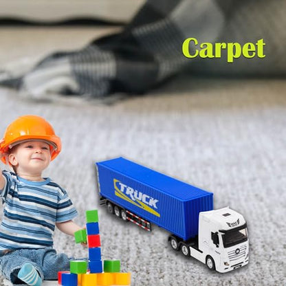 Container Truck Dump Trailer Truck Vehicles Toys,1:50 Scale Dump Trucks with Trailer, Toy Trucks for Kids - color: Trailer Truck Blue