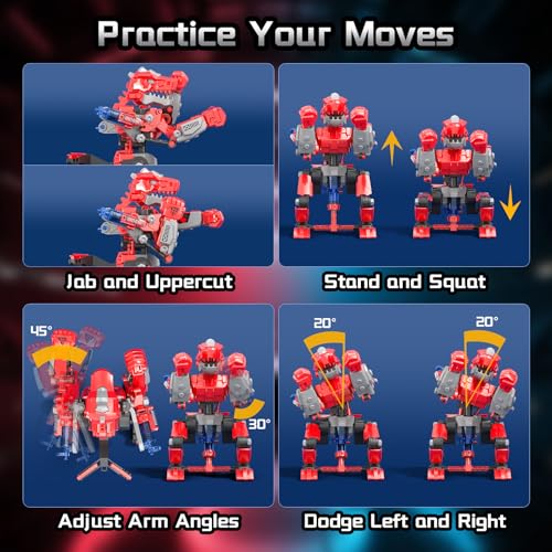 Hydraulic Boxing Bots Building Kit, STEM Educational Fighting Game Set, 2-Player Battle Robot Toy for Kids, Cool Birthday Gift for Boys Age 8+