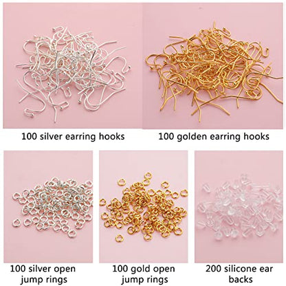 Earring Hooks,600pcs Hypoallergenic Earrings Making kit,Earring Finding