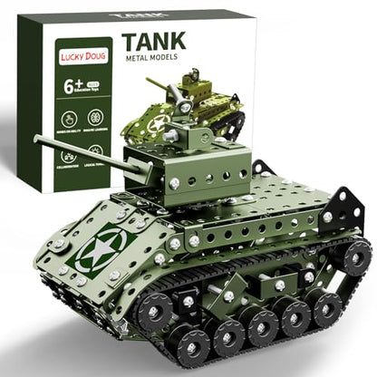 Lucky Doug STEM Building Projects Model Army Tank Set - 284 Pieces STEM Project Building Toys for Kids Ages 8-12, Assembly Science Kit Educational Toys Gift for Kids Boys 7 8 9 10 11 12-16 Years Old - style: 8801