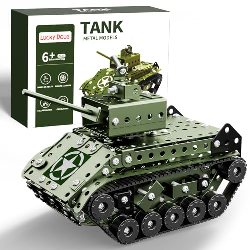 Lucky Doug STEM Building Projects Model Army Tank Set - 284 Pieces STEM Project Building Toys for Kids Ages 8-12, Assembly Science Kit Educational Toys Gift for Kids Boys 7 8 9 10 11 12-16 Years Old - style: 8801
