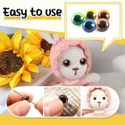 TOAOB 20pcs Sew On Safety Eyes Buttons 10.5mm 5 Colors Plastic Mushroom Domed Sewing Crafting Eyes for DIY Stuffed Animals Amigurumis Crochet Doll Making - size: 10.5mm