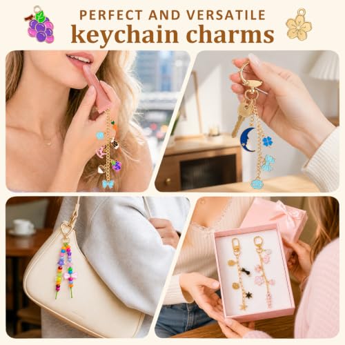 863 Pcs Keychain Making Kit, Alphabet Beads Craft Set with Storage Box