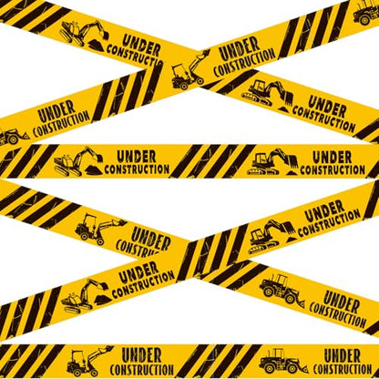 Nuanchu 2 Rolls 3'' x 98 Feet Under Construction Party Tape Decorations - style: Under Construction