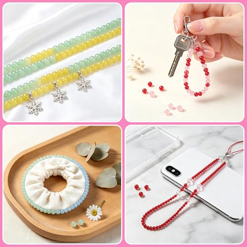 1000Pcs 4mm White Round Glass Beads for Necklaces - color: White, size: 4mm 1000pcs