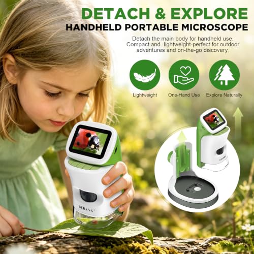 Kids Digital Microscope with Detachable Stand: STEM Science Kit Gift Toys