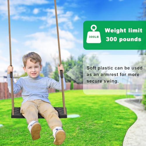 SELEWARE Heavy Duty Swing Seat for Kids Adults with Adjustable Ropes - color: Black2 Swing Seat, 2 Pack
