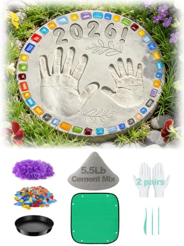 10" All-in-One DIY Stepping Garden Stones Outdoor Kit for Kids Family