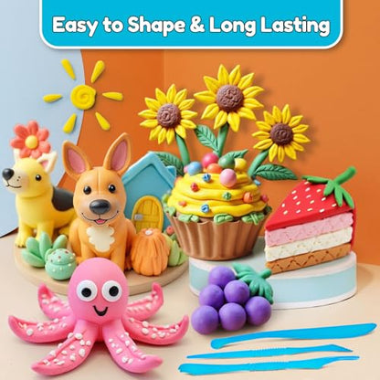 Air Dry Clay 72 Colors, Modeling Clay for Kids, DIY Molding Toy with Tools - color: 72 Colors