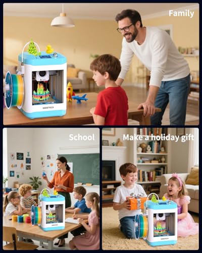 Fully Assembled Mini 3D Printer for Kids & Beginners with WiFi- Complete Starter Kit with Auto Leveling 3D Printer, 1 Roll of Filament, and SD Card, High-Speed, Fully Open Source, for Home & School - size: Mini M1S