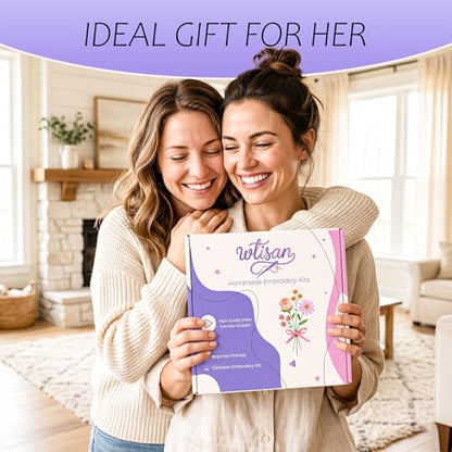 wtisan Embroidery Kit for Beginners, 4 Floral Patterns Cross Stitch Kits - color: S-02