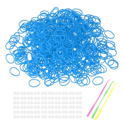 MECCANIXITY 1800 Pcs Loom Rubber Bands Kit with 75 Pcs S-Clips 3-Hooks Rubber Bands Refill Bracelet Making Kits for Weaving DIY Handcrafts Gift, Light Blue - color: Light Blue