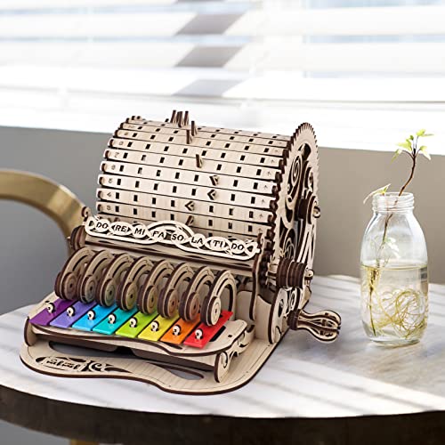 3D Wooden Puzzles Music Box Mechanical Model Kit DIY Crafts Gift for Adults