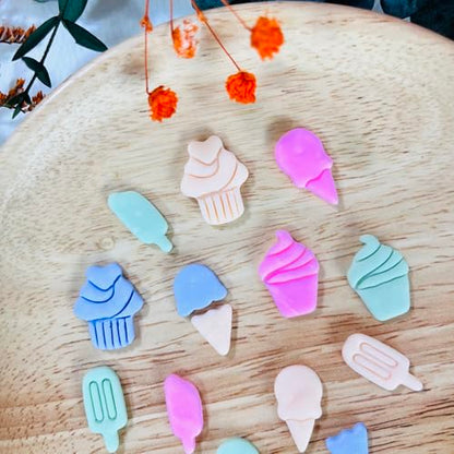 Xaekicr 7 PCS Cute Dessert Polymer Clay Cutters Set – Ice Cream, Cupcake, Cake Slice Clay Earring Cutters – DIY Polymer Clay Molds & Clay Tools for Jewelry Making - color: L color