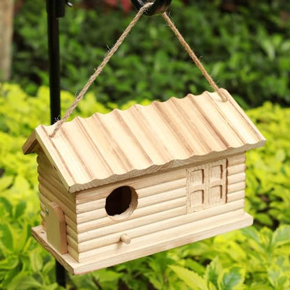Bird House Outdoor Bluebird House for Outside Clearance, Hanging Bird Houses Cardinals Unfinished Wooden Bird Nesting Box
