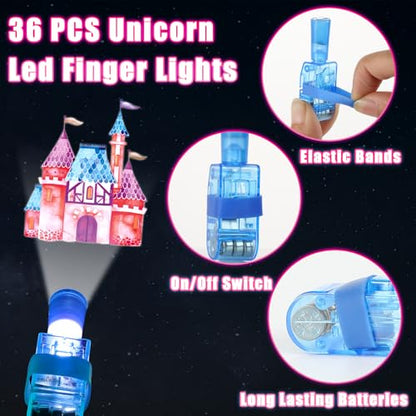 CHUNNIN 36 Pcs Unicorn LED Finger Lights Glow in Dark Party Favors - style: Unicorn