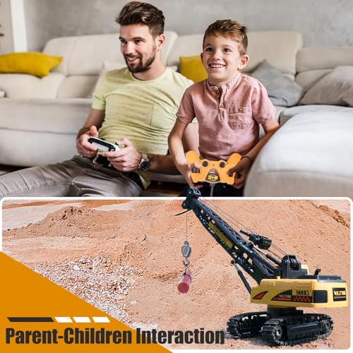 Jiakora Remote Control Crane Toy, 1:14 Scale RC Construction Vehicle with Metal Hook & 2 Batteries Included - Realistic Engineering Toy Truck, for Boys Girls 3 4 5 6 7 8 Years Old - style: Tower Crane