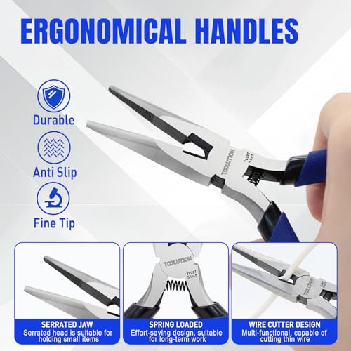 2-Piece Precision Pliers Set 5 Inch Mini Needle Nose Pliers & Wire Cutters - size: Needle Nose Pliers & Flush Cutters