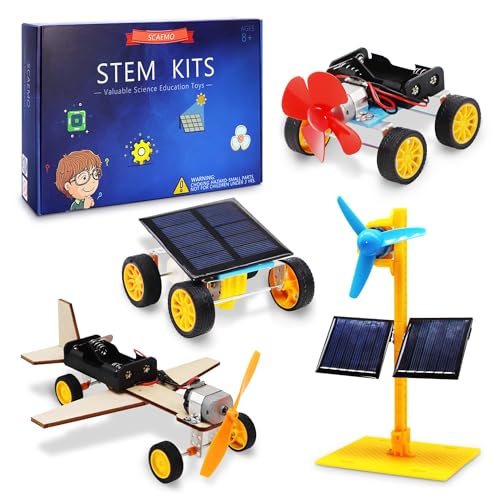 4 Individual STEM Kits Boys Solar Toys Car Building Crafts Project Age 8-13 - size: 5.9 x 8.3 x 1.6 inches