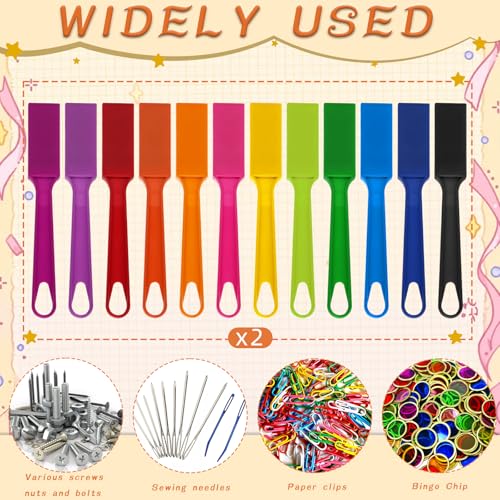 SAYAYA 24 PCS Magnetic Bingo Wands 7.87 Inch 12 Colors Magnet Sticks for Bingo Chips, Family Game Night, Science Learning, Counting Activities, and Educational Fun, Classroom Supplies - color: 24 Pcs