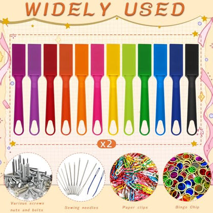 SAYAYA 24 PCS Magnetic Bingo Wands 7.87 Inch 12 Colors Magnet Sticks for Bingo Chips, Family Game Night, Science Learning, Counting Activities, and Educational Fun, Classroom Supplies - color: 24 Pcs