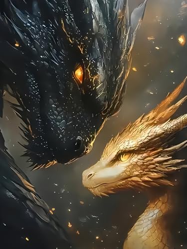 5D Diamond Painting Kits for Adults, Dragons Diamond Art Kits 12x16 in - color: KM206-1