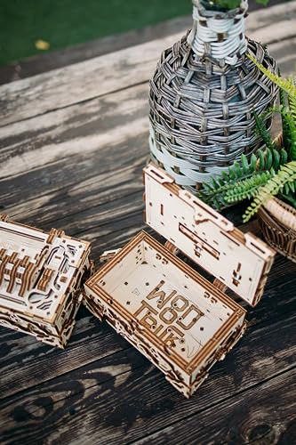 Wood Trick Enigma Chest Puzzle Box 3D Wooden Puzzles for Adults to Build - color: Enigma Chest