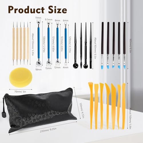 32Pcs Clay Sculpting Tool Kit, Pottery Carving Tools